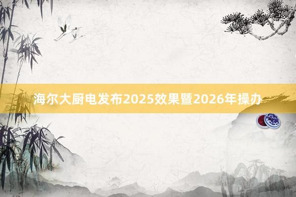 海尔大厨电发布2025效果暨2026年操办